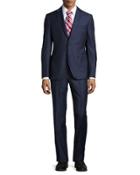 Slim-fit Solid Two-piece Suit,