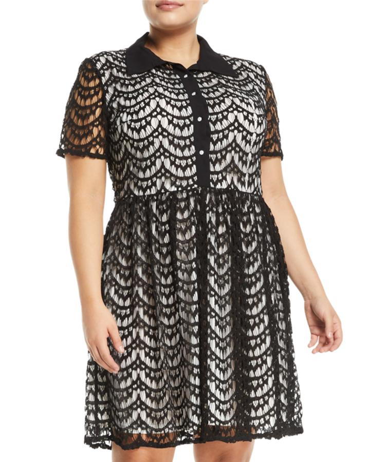 Office Lady Lace Shirtdress,