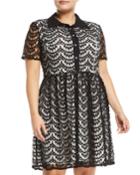 Office Lady Lace Shirtdress,