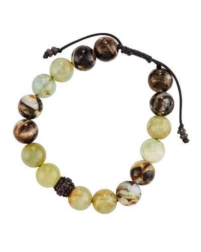 Aquamarine, Mother-of-pearl & Spinel Beaded Bracelet