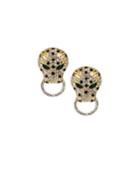 Crystal Leopard Post Earrings