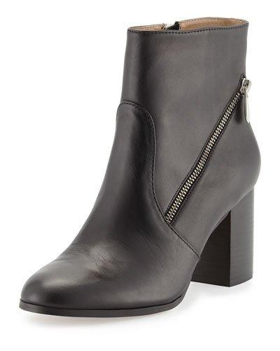 Bob Asymmetric Zip Bootie, Black