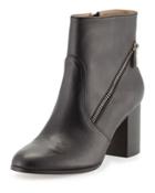 Bob Asymmetric Zip Bootie, Black