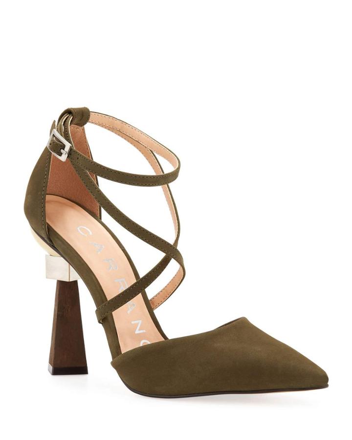 Aurora Nubuck Sculptural-heel Pumps