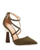 Aurora Nubuck Sculptural-heel Pumps