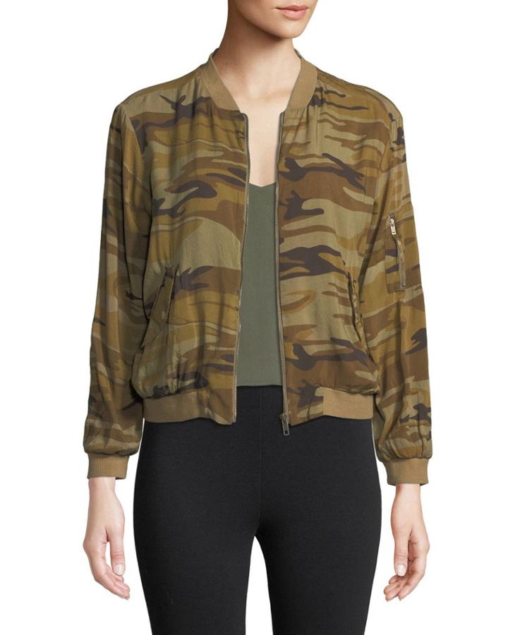 Forest Camo-print Bomber Jacket