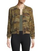 Forest Camo-print Bomber Jacket