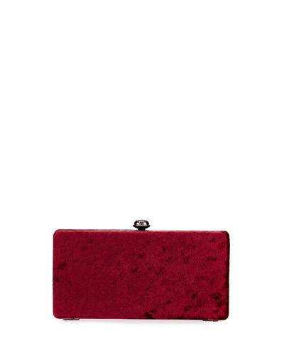 Crushed Velvet Box Clutch Bag