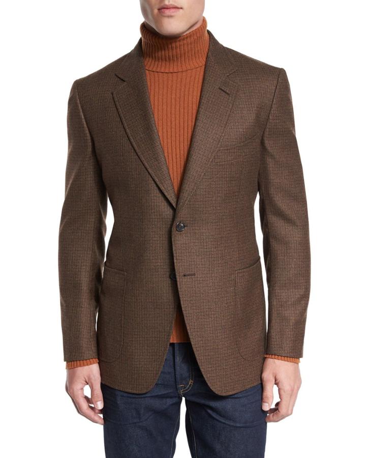 O'connor Base Box-check Sport Jacket, Rust