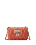 Noelle Quilted Leather Crossbody Bag, Rust