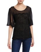 Noddie Half-lace Date Night Blouse
