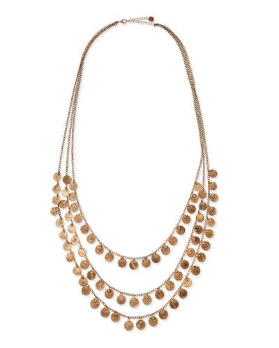 Triple-strand Medallion Necklace,