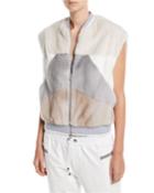 Mink-fur Geometric Vest