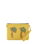 Palm Tree Chain Clutch Bag, Yellow