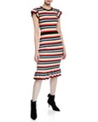 Fornilla Crewneck Cap-sleeve Multi-striped