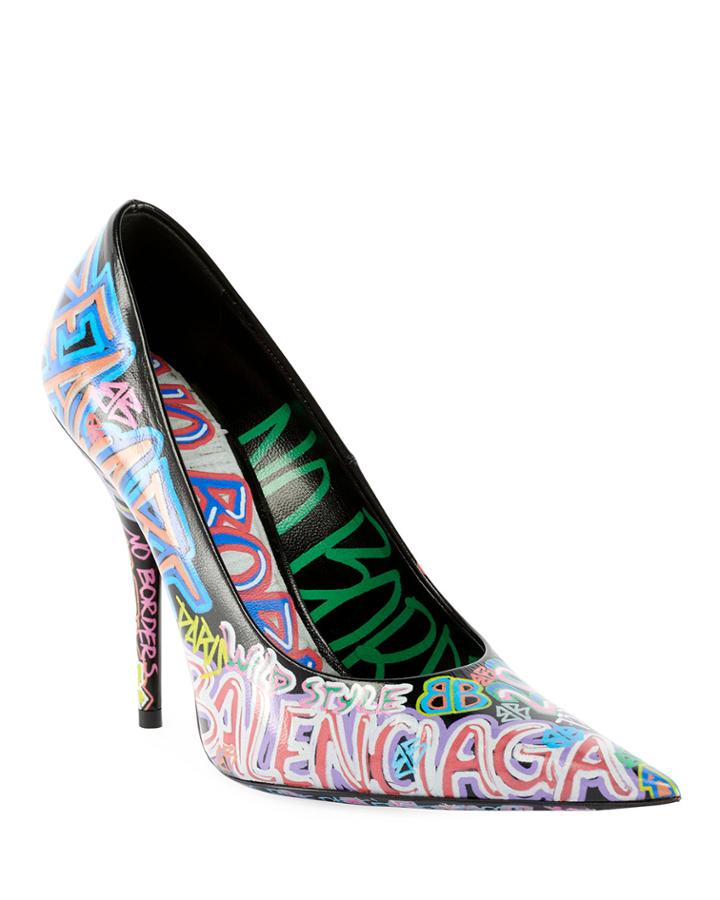 Graffiti Knife Pointed Pumps