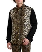Men's Twill Leopard-print