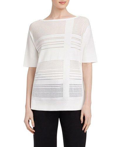 Intarsia Striped Half-sleeve