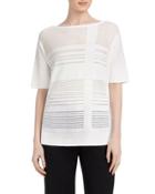 Intarsia Striped Half-sleeve
