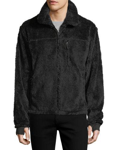 Fuzzy Fleece Zip-front Jacket