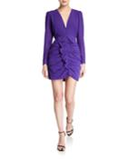 Long-sleeve Ruffle Ruched Dress