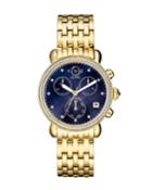 37mm Marsala Chronograph Bracelet Watch, Gold/blue