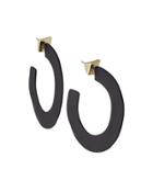 Matte Hoop Earrings, Black