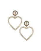 Pearly Heart-drop Earrings