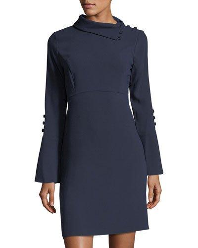 Sheath Button-detail Dress