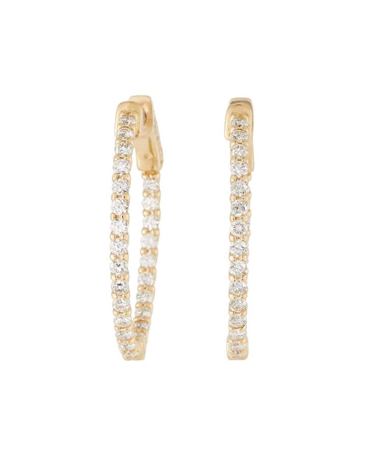 14k Lucida Diamond Hoop Earrings
