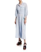 Linen Embroidered-pocket