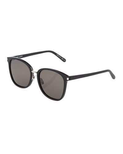 Opaque Butterfly Plastic Sunglasses, Black