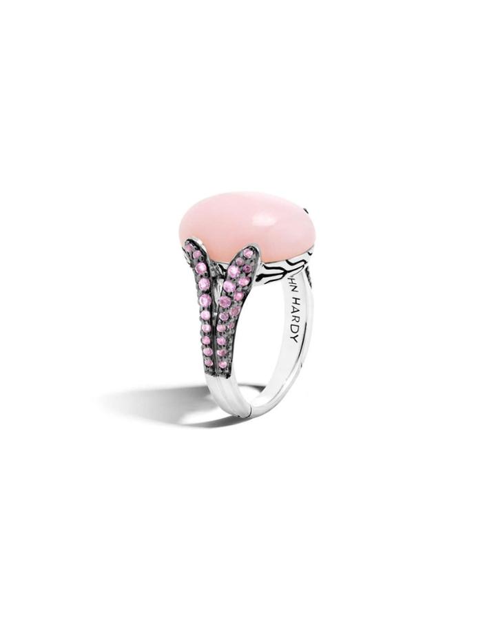 Classic Chain Celestial Orb Pink Sapphire & Opal Ring,