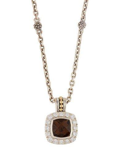 Prism Smoky Quartz & Diamond Pendant Necklace