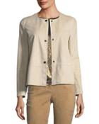 Tansy Suede Button-up Jacket