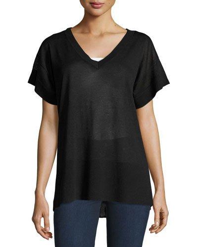 Susan Short-sleeve Knit Top, Black