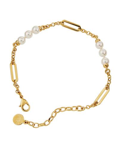 Modern Metal Pearly Chain Bracelet