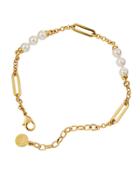 Modern Metal Pearly Chain Bracelet
