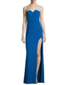 Strapless Stretch Crepe Column Gown,