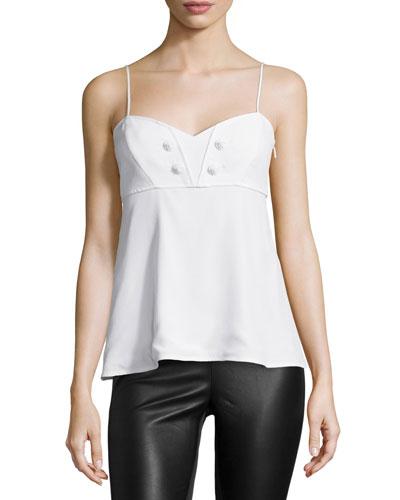 Sleeveless Sweetheart-neck Camisole, White