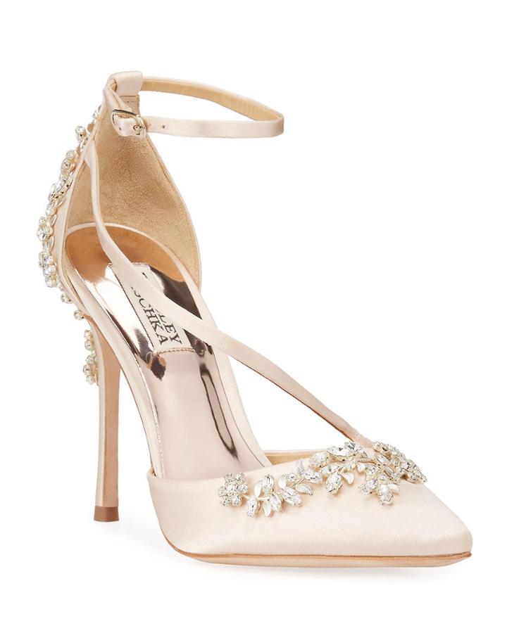 Faith Embellished Satin Evening Pumps