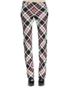 Plaid Pleated-front Straight-leg Pants