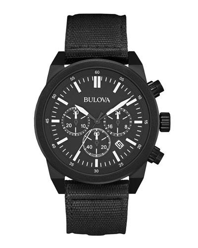 43mm Men's Chronograph Watch W/ Fabric