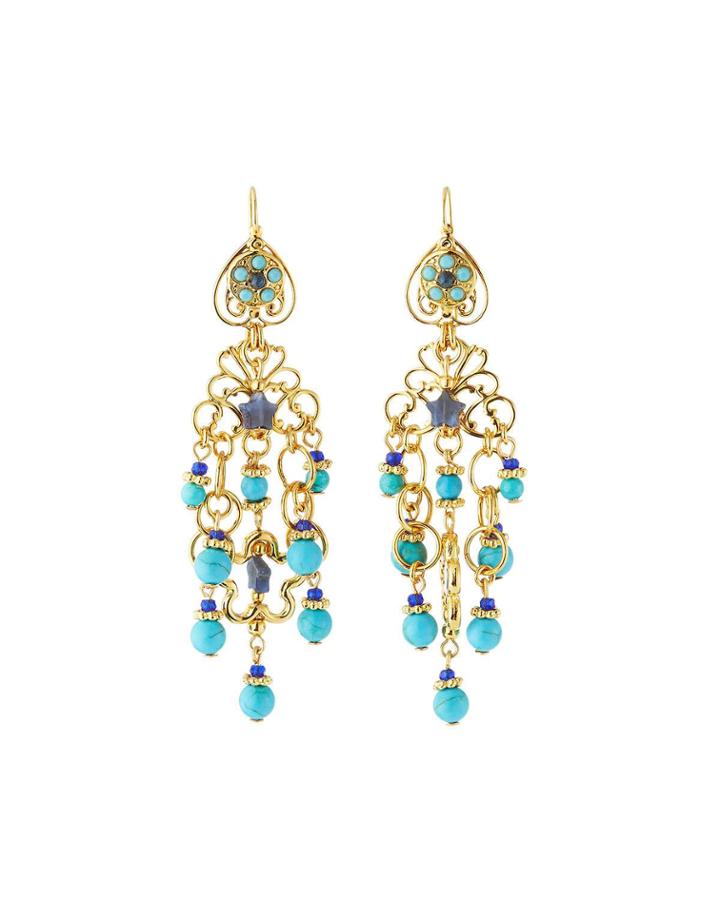Filigree Linear Lapis & Turquoise