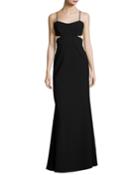 Sleeveless Cutout Crepe Gown