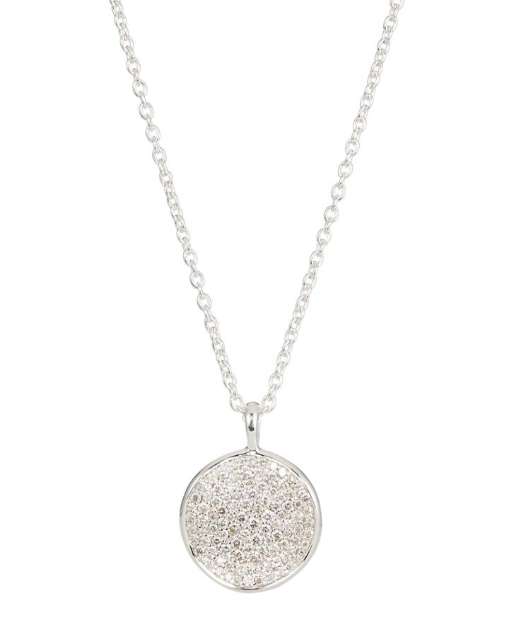 Stardust Small Pave Wavy Disc Necklace W/ Diamonds