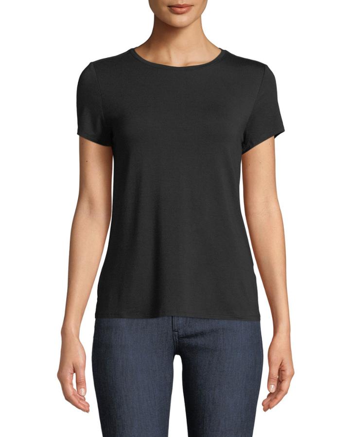 Crewneck Short-sleeve Seamed-back Tee