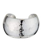 Silver Hammered Dome Cuff