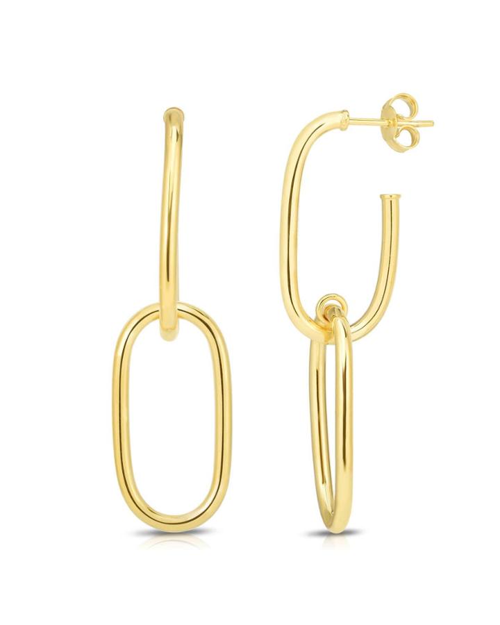 14k Double Link-drop Earrings