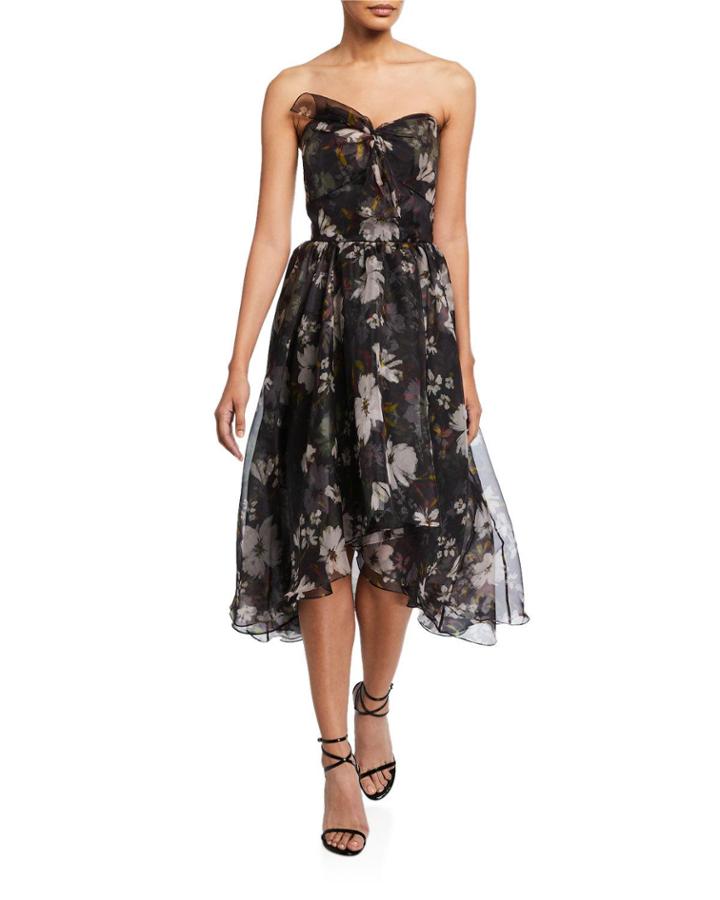 Haisley Floral Strapless High-low Dress
